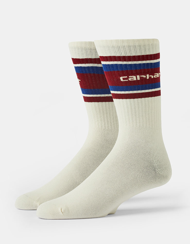Carhartt WIP Connors Socks - Natural/Scarlet/Wolfsbane
