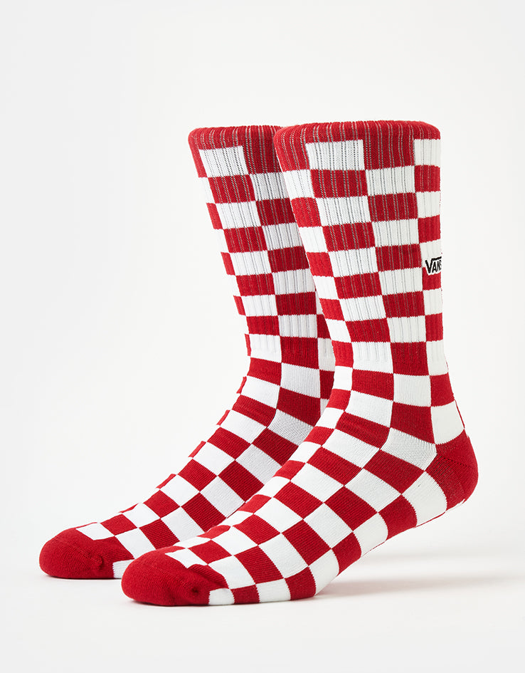 Vans Checkerboard Crew Socks - Red/White Check