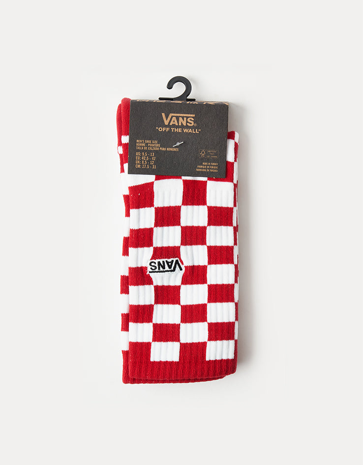 Vans Checkerboard Crew Socks - Red/White Check