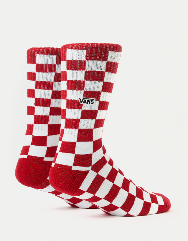 Vans Checkerboard Crew Socks - Red/White Check