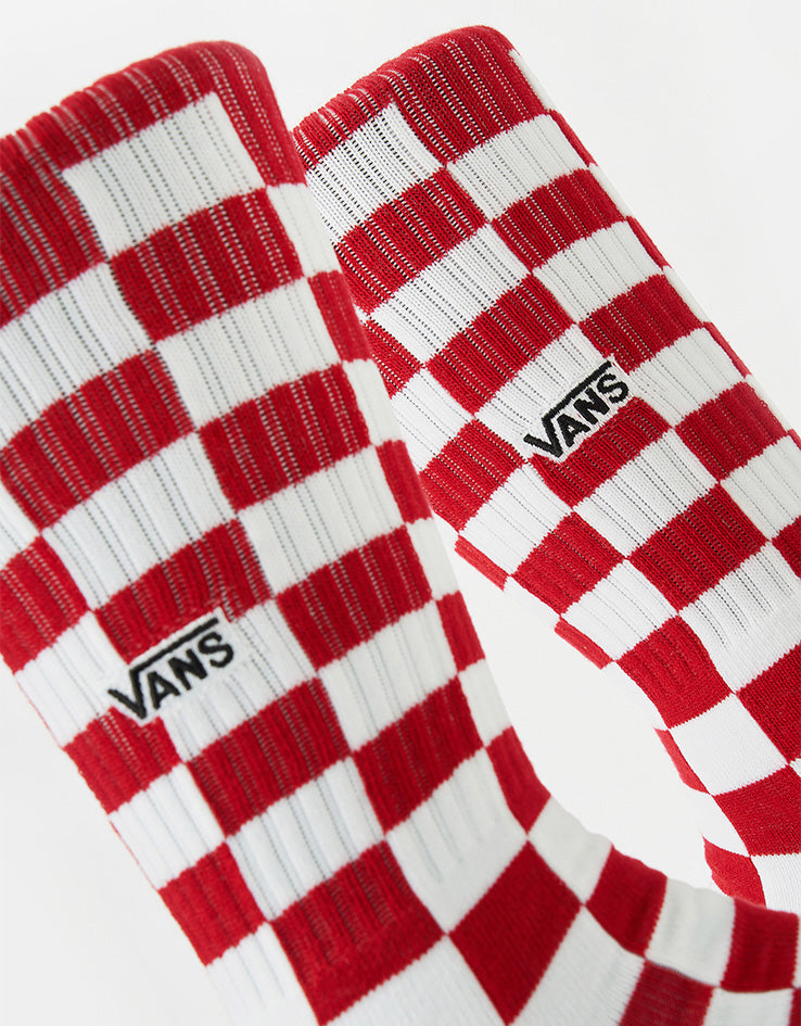 Vans Checkerboard Crew Socks - Red/White Check