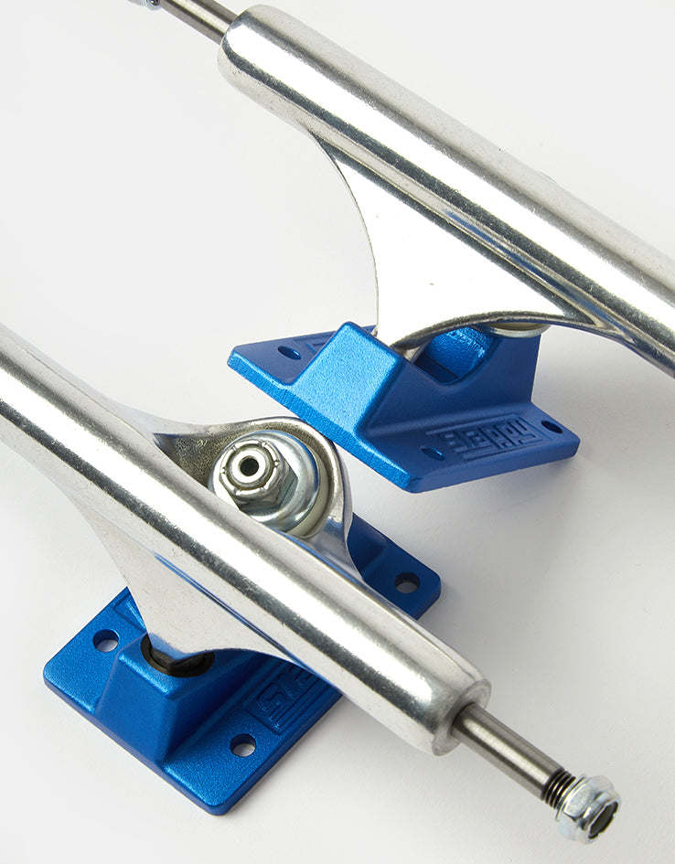 Slappy ST1 Hollow Lights Skateboard Trucks - Polished/Blue (Pair)