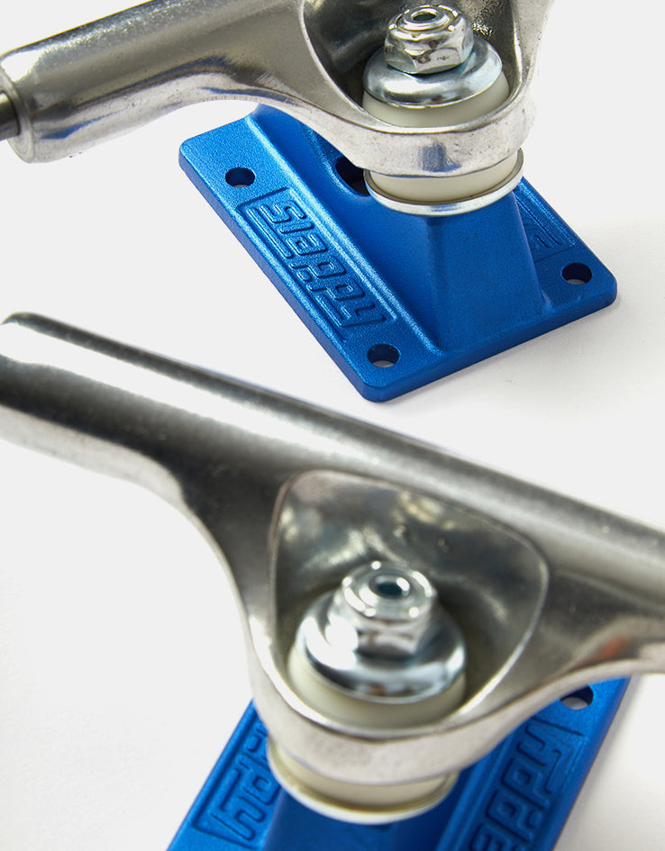 Slappy ST1 Hollow Lights Skateboard Trucks - Polished/Blue (Pair)