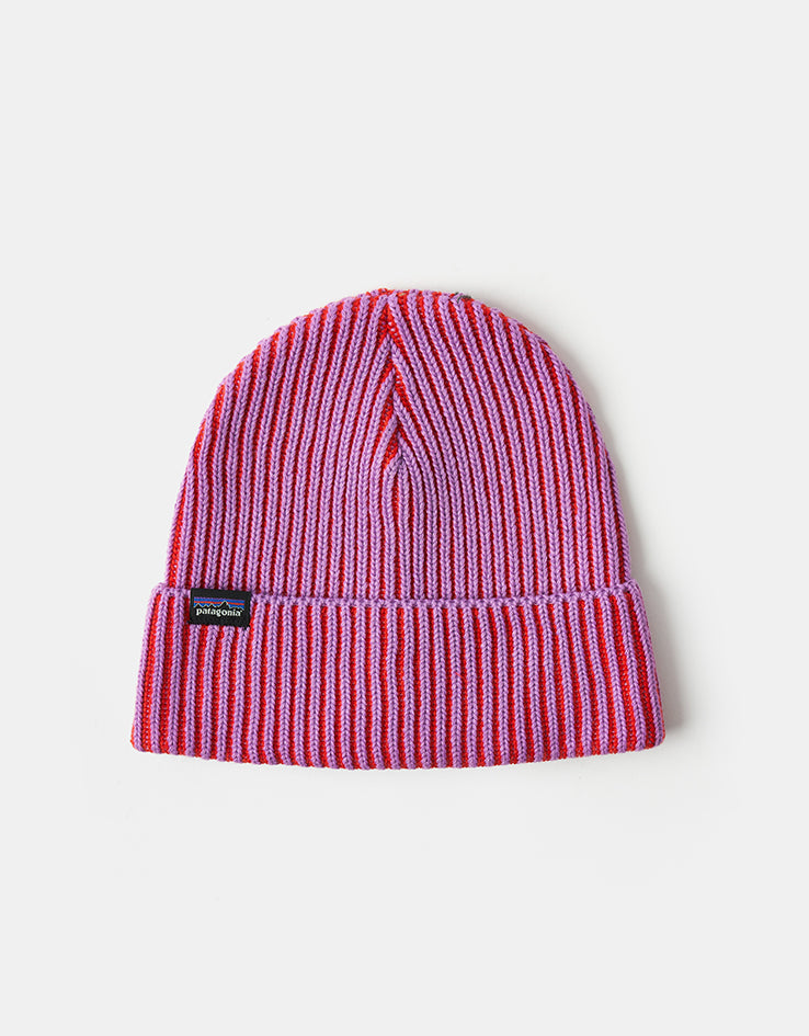Patagonia Fishermans Rolled Beanie - Contrast Stripe/Brisk Purple