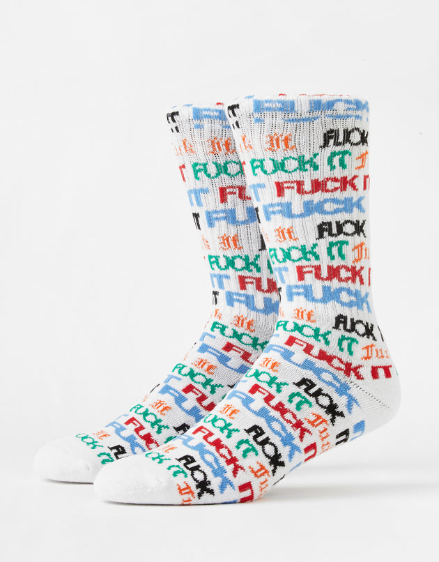 HUF Fuck It Flyer Crew Socks - White