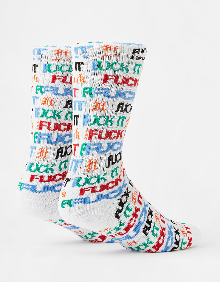 HUF Fuck It Flyer Crew Socks - White