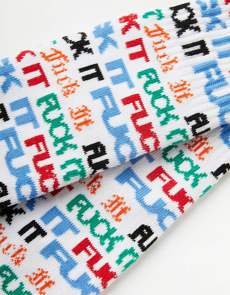 HUF Fuck It Flyer Crew Socks - White