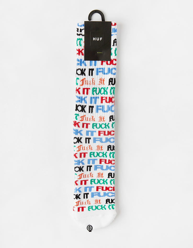 HUF Fuck It Flyer Crew Socks - White