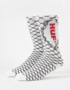HUF Broken Fence Crew Socks - White