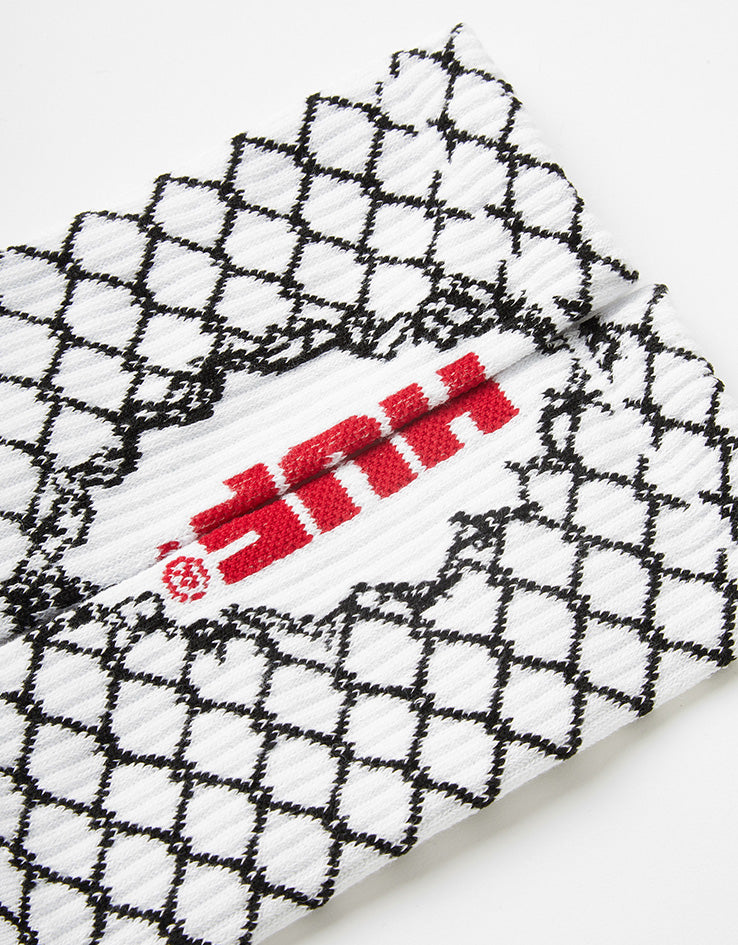 HUF Broken Fence Crew Socks - White