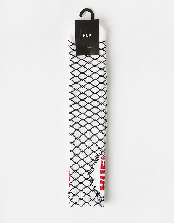 HUF Broken Fence Crew Socks - White