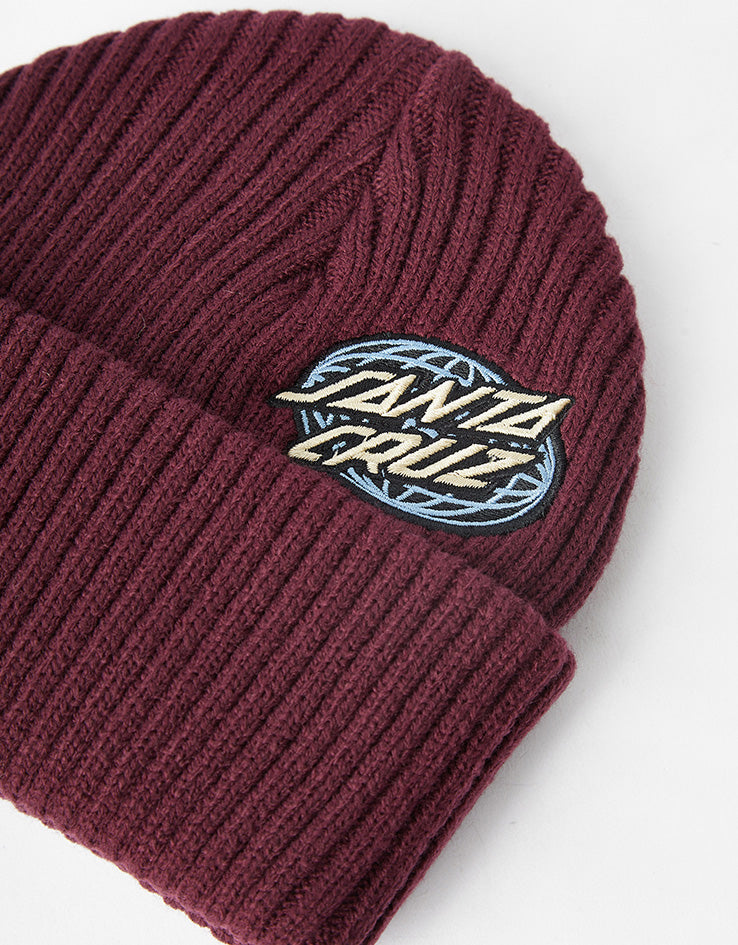 Santa Cruz Global Oval Dot Beanie - Dark Cherry
