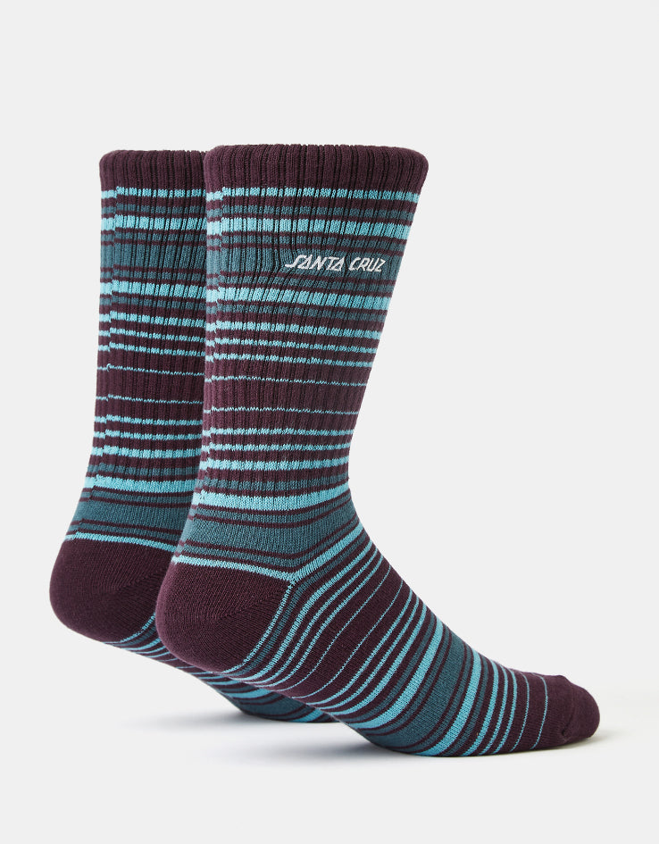 Santa Cruz Classic Strip Stripe Socks - Dark Cherry Stripe