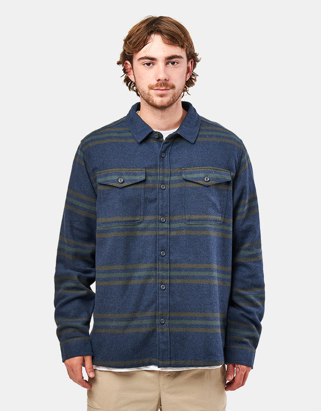 Patagonia Fjord L/S Flannel Shirt - Treelined: Smolder Blue