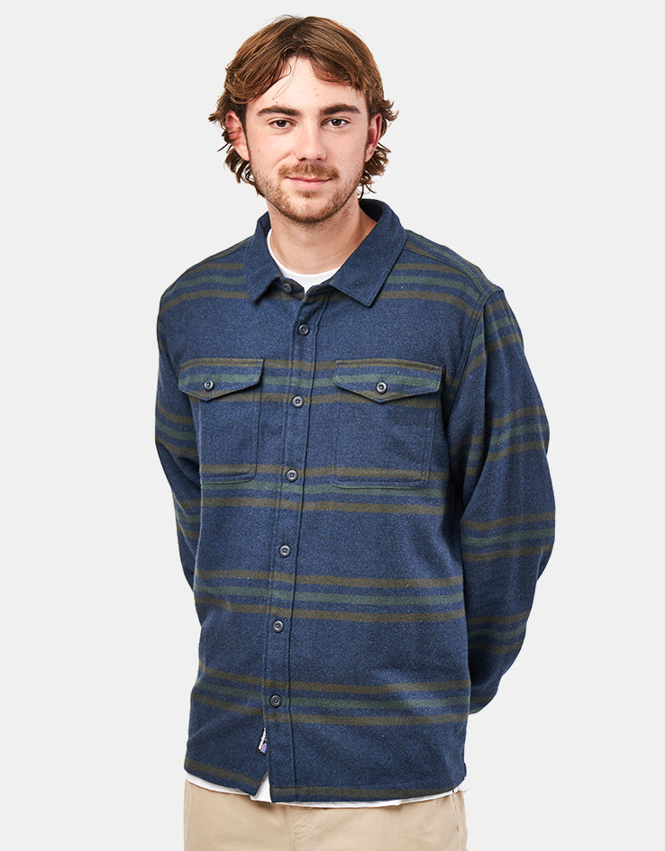 Patagonia Fjord L/S Flannel Shirt - Treelined: Smolder Blue