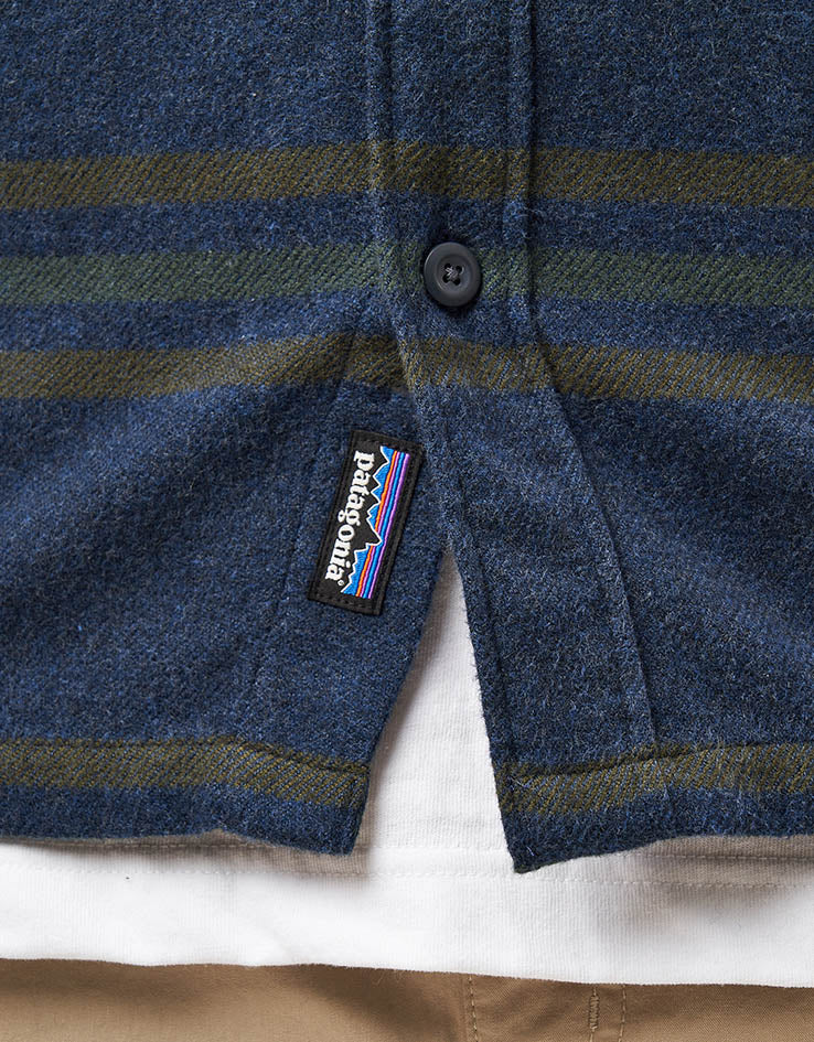 Patagonia Fjord L/S Flannel Shirt - Treelined: Smolder Blue