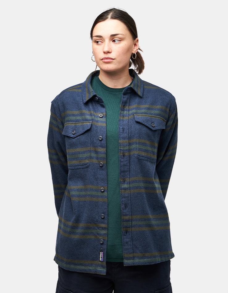 Patagonia Fjord L/S Flannel Shirt - Treelined: Smolder Blue
