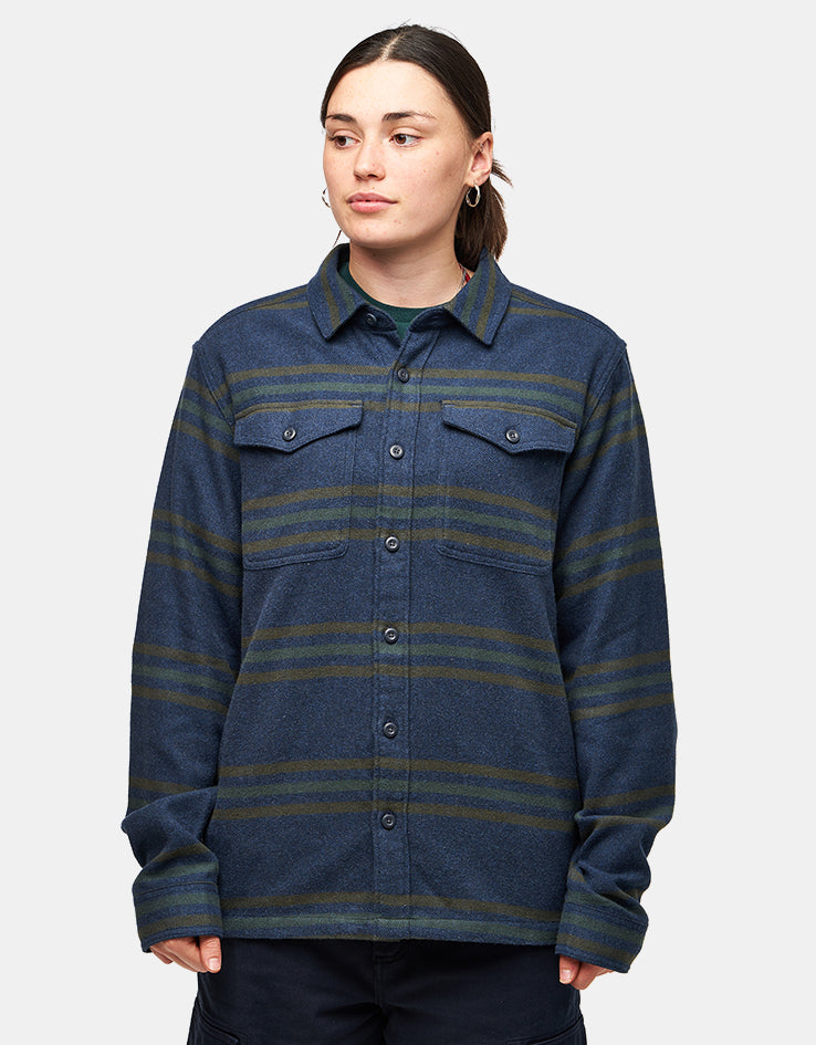 Patagonia Fjord L/S Flannel Shirt - Treelined: Smolder Blue