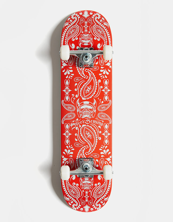 Speed Demons Bandana Complete Skateboard - Red/White