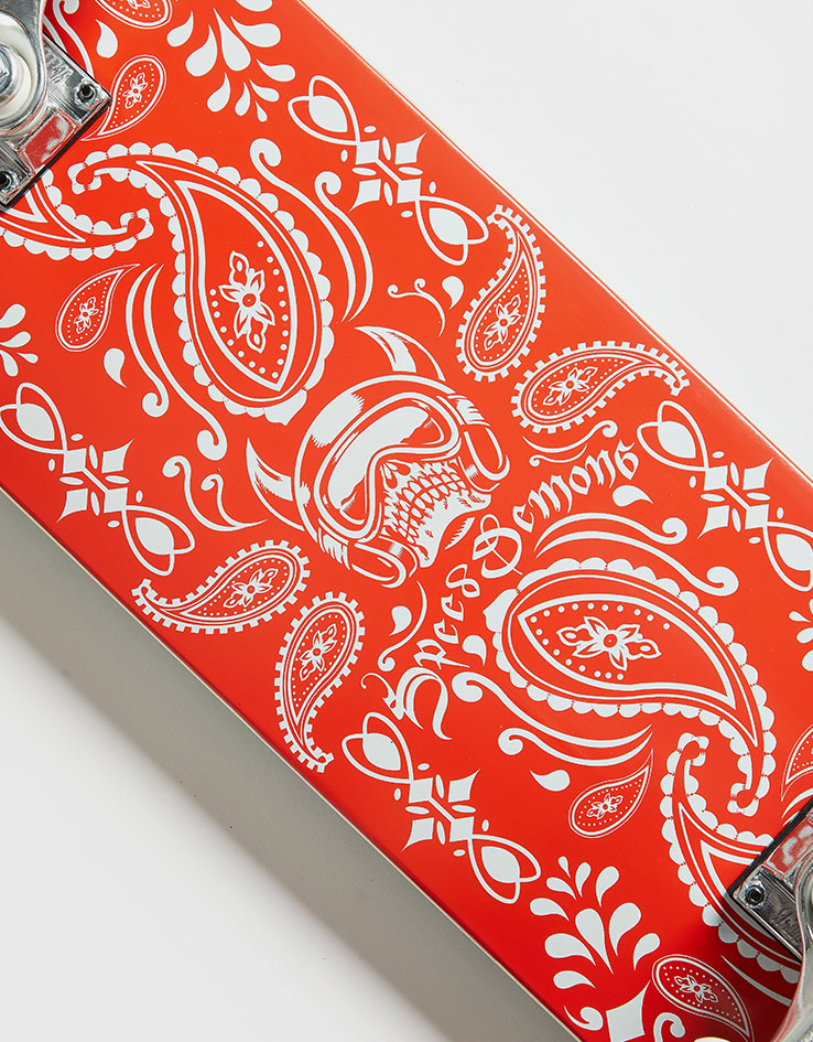 Speed Demons Bandana Complete Skateboard - Red/White