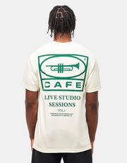 Skateboard Cafe 45 T-Shirt - Cream/Forest Green