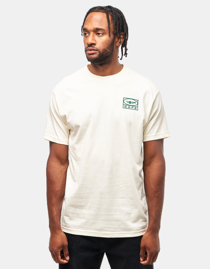 Skateboard Cafe 45 T-Shirt - Cream/Forest Green