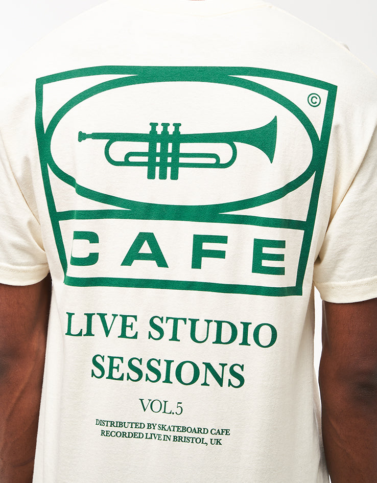 Skateboard Cafe 45 T-Shirt - Cream/Forest Green