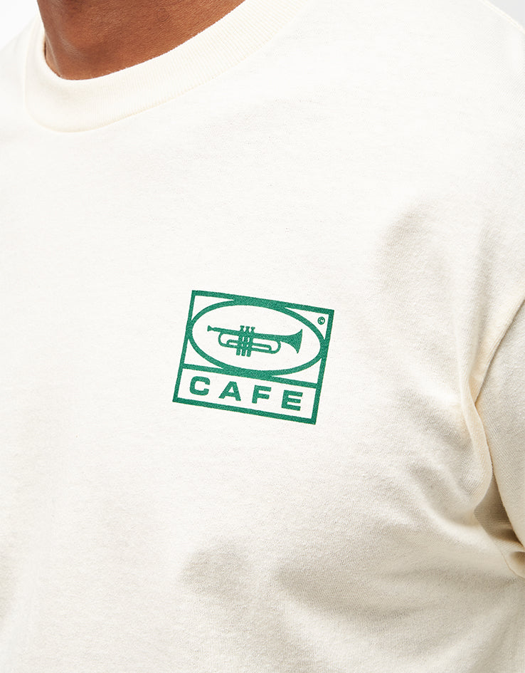 Skateboard Cafe 45 T-Shirt - Cream/Forest Green