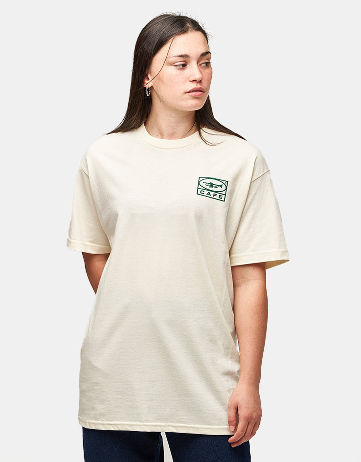 Skateboard Cafe 45 T-Shirt - Cream/Forest Green