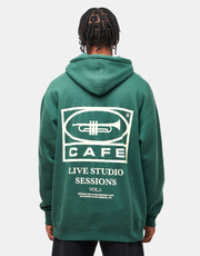 Skateboard Cafe 45 Pullover Hoodie - Forest Green/Cream