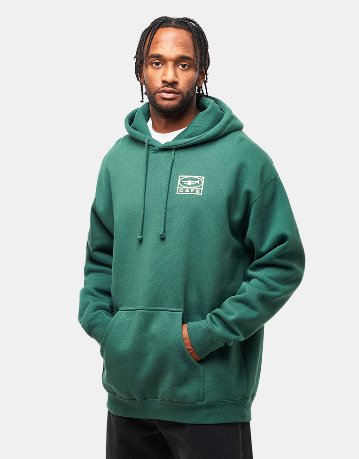 Skateboard Cafe 45 Pullover Hoodie - Forest Green/Cream