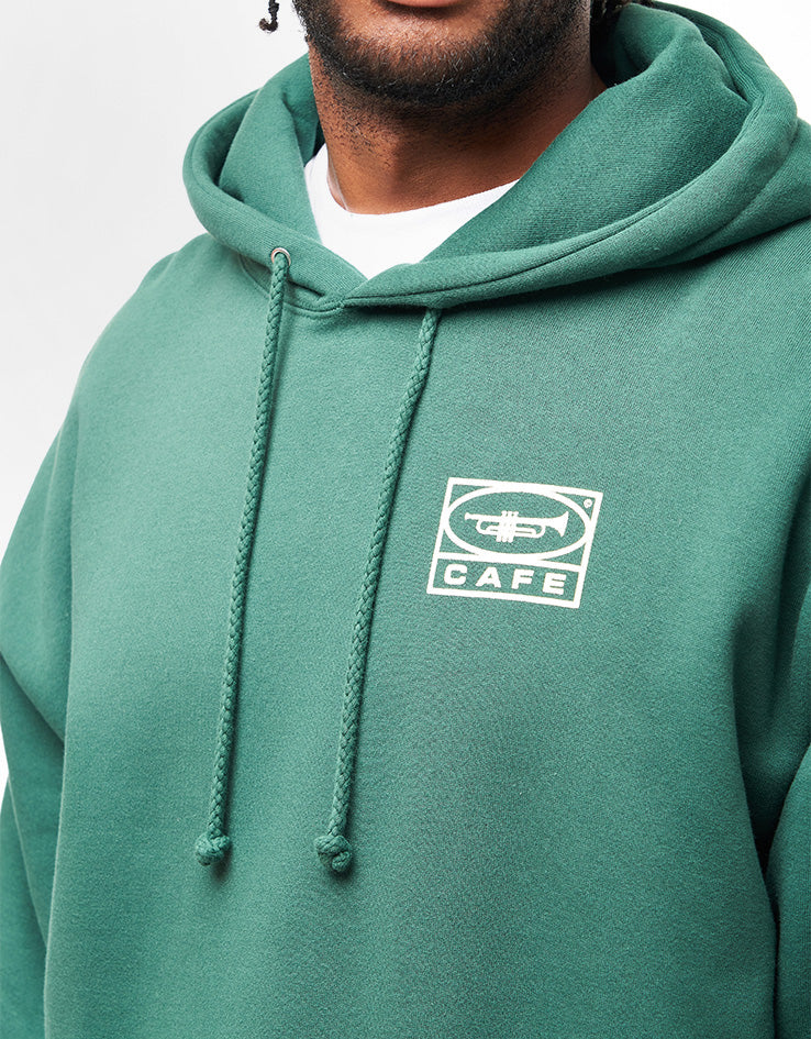 Skateboard Cafe 45 Pullover Hoodie - Forest Green/Cream