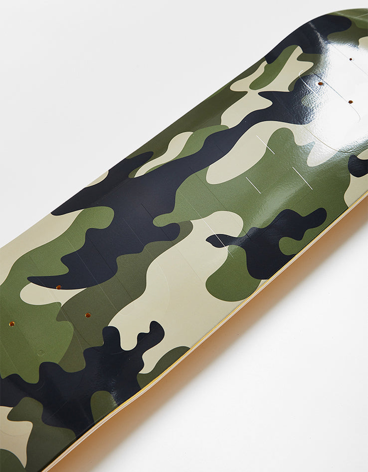 Route One Woodland Camo Athletic Logo Skateboard Deck - 8.25"