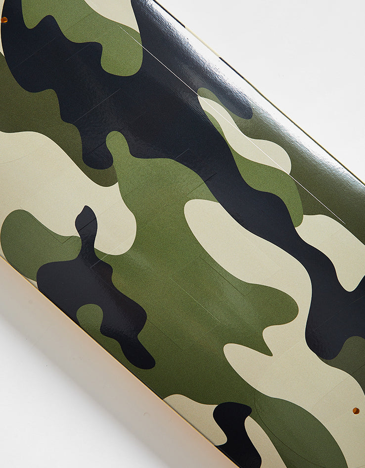 Route One Woodland Camo Athletic Logo Skateboard Deck - 8.25"