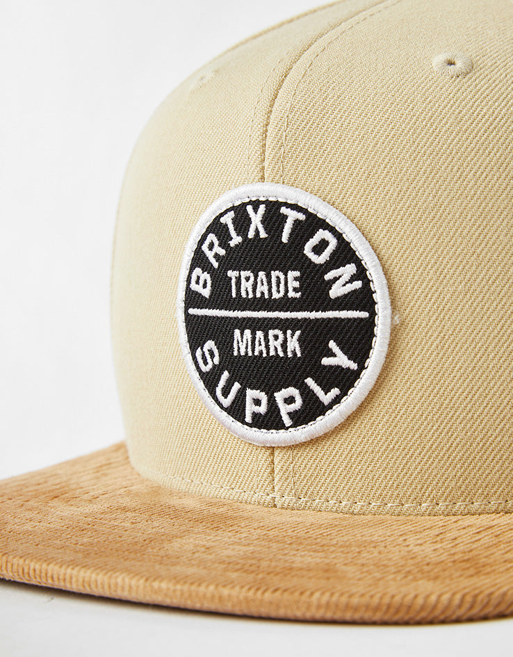 Brixton Oath III Snapback Cap - Sand/Light Brown Corduroy