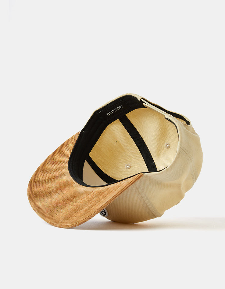 Brixton Oath III Snapback Cap - Sand/Light Brown Corduroy