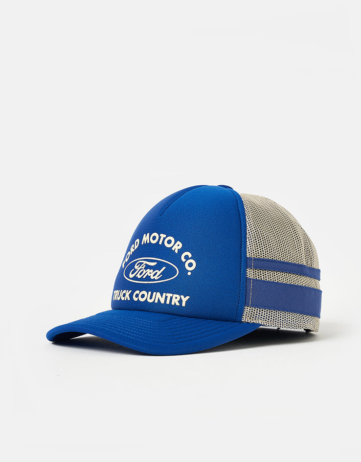 Brixton x Ford Built Tough Trucker Cap - Ford Blue/Wimbledon White
