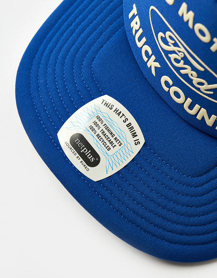 Brixton x Ford Built Tough Trucker Cap - Ford Blue/Wimbledon White