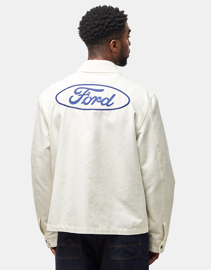 Brixton x Ford Number One Garage Jacket - Wimbledon White