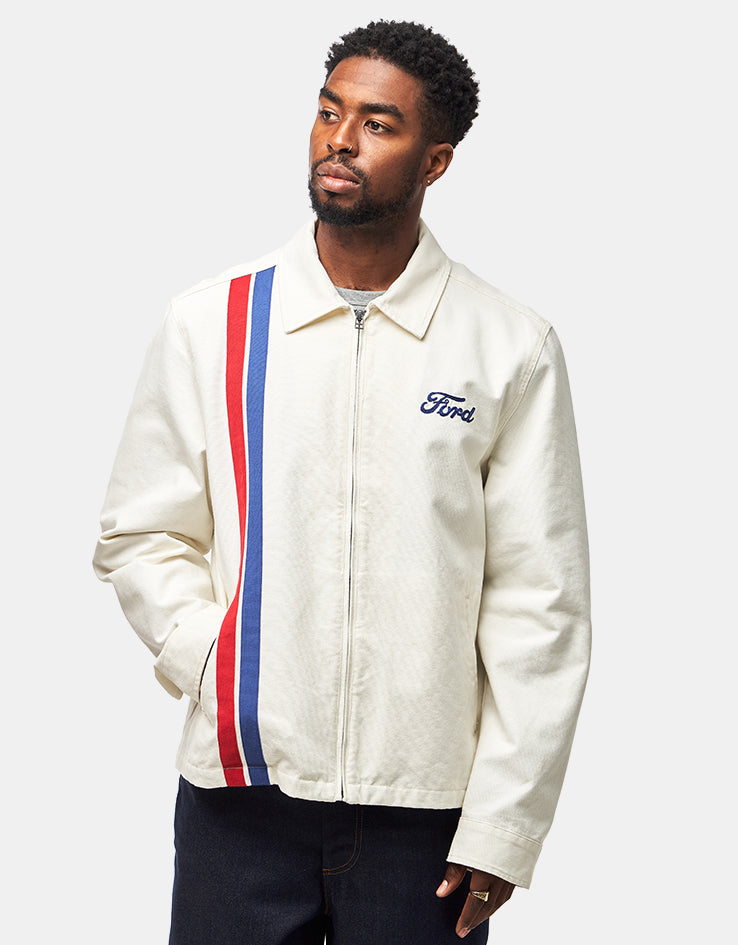 Brixton x Ford Number One Garage Jacket - Wimbledon White