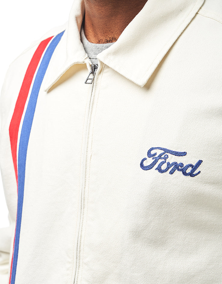 Brixton x Ford Number One Garage Jacket - Wimbledon White