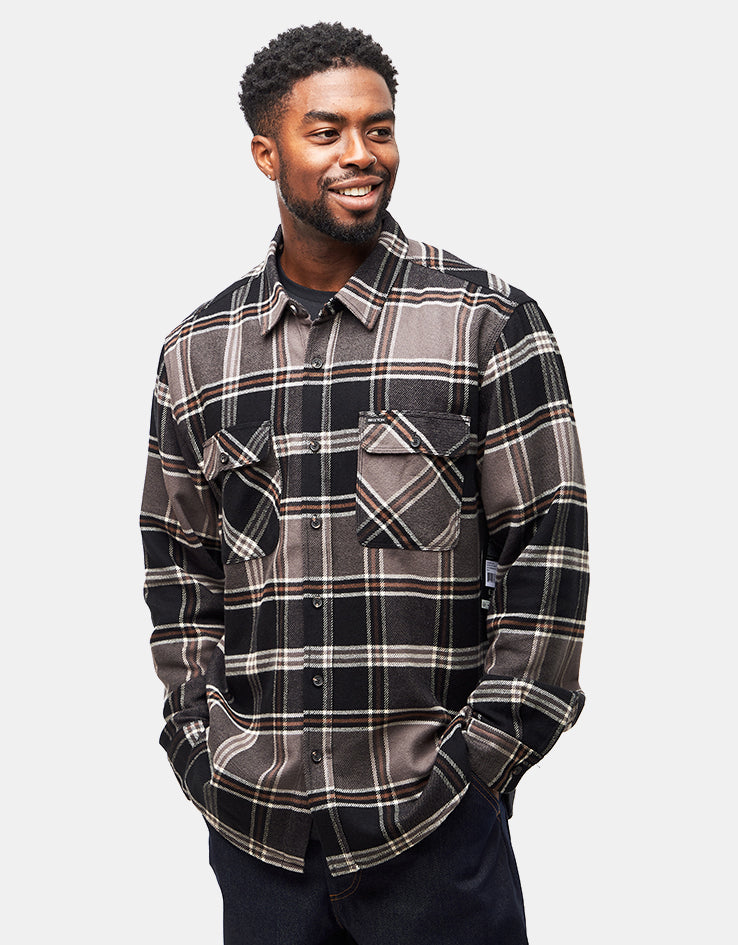 Brixton Bowery L/S Flannel Shirt - Black/Charcoal/Pinecone