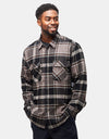Brixton Bowery L/S Flannel Shirt - Black/Charcoal/Pinecone