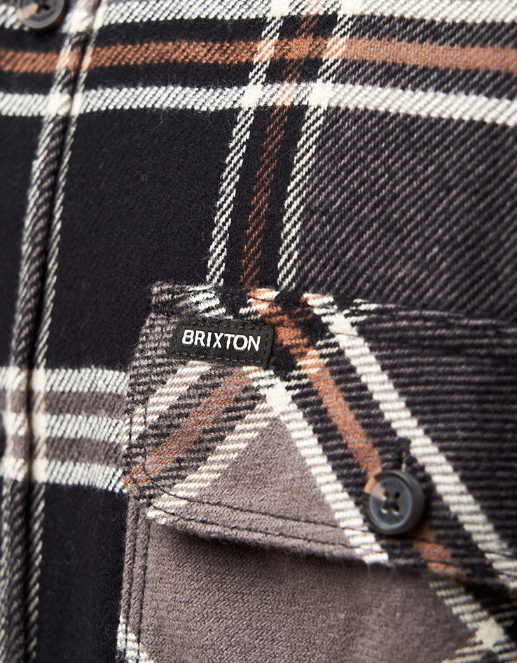 Brixton Bowery L/S Flannel Shirt - Black/Charcoal/Pinecone