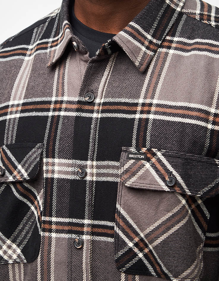 Brixton Bowery L/S Flannel Shirt - Black/Charcoal/Pinecone