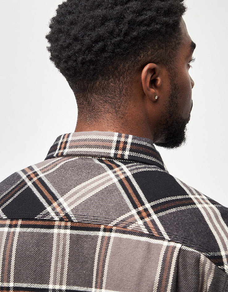 Brixton Bowery L/S Flannel Shirt - Black/Charcoal/Pinecone
