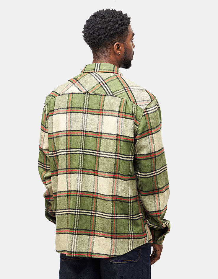 Brixton Bowery L/S Flannel Shirt - Wild Green/Elm/Adrenaline Rush
