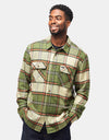 Brixton Bowery L/S Flannel Shirt - Wild Green/Elm/Adrenaline Rush