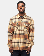 Brixton Bowery L/S Flannel Shirt - Sand/Pinecone/Solar Orange