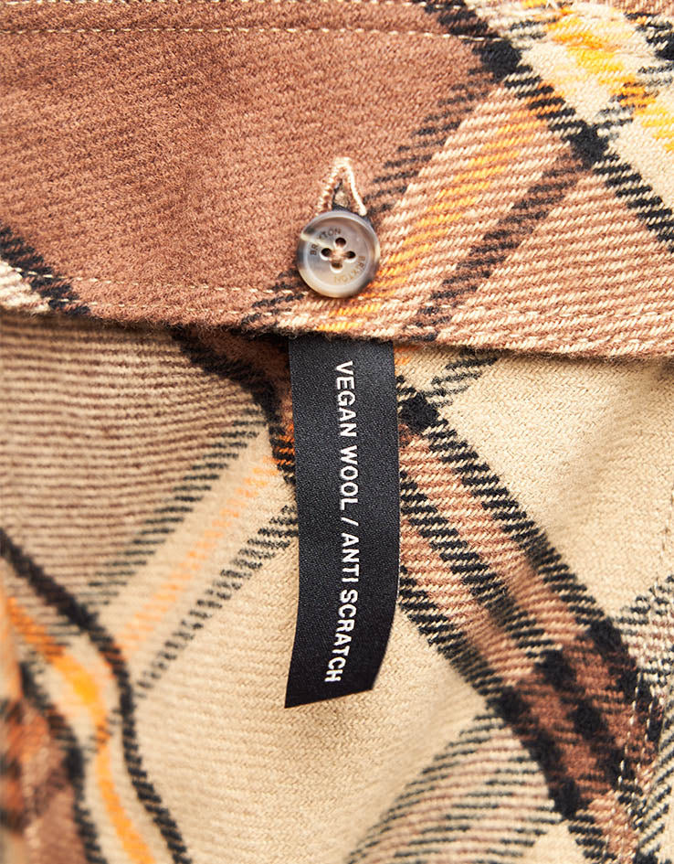 Brixton Bowery L/S Flannel Shirt - Sand/Pinecone/Solar Orange